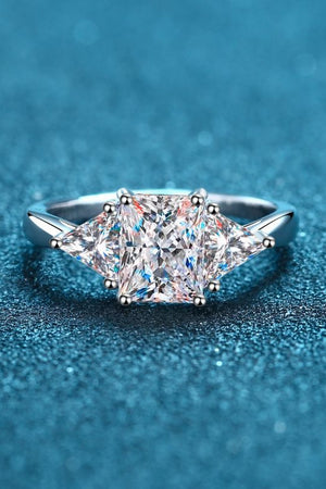 3 Carat Moissanite 925 Sterling Silver Rhodium-Plated Ring-Teresa's Fashionista LLC