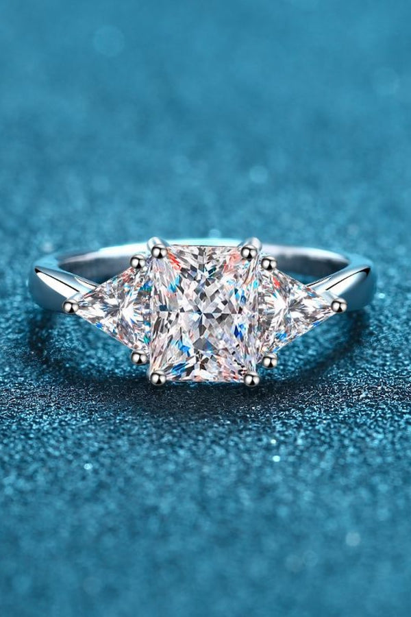 3 Carat Moissanite 925 Sterling Silver Rhodium-Plated Ring-Teresa's Fashionista LLC