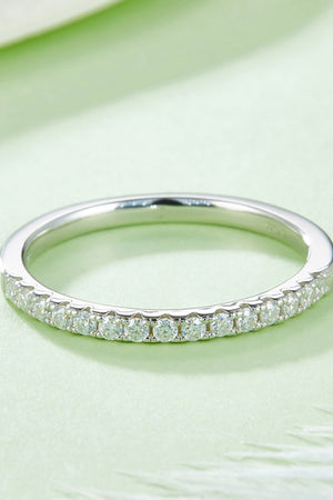Moissanite Platinum-Plated Half-Eternity Ring-Teresa's Fashionista LLC