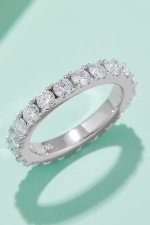 2.3 Carat Moissanite 925 Sterling Silver Eternity Ring-Teresa's Fashionista LLC