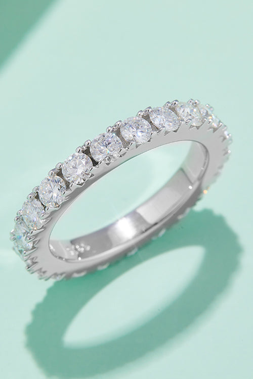 2.3 Carat Moissanite 925 Sterling Silver Eternity Ring-Teresa's Fashionista LLC