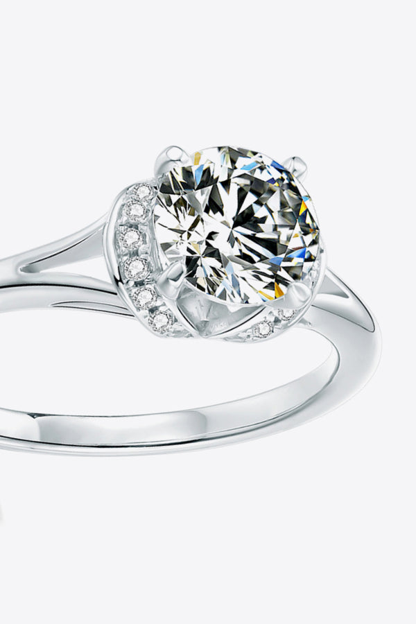 1 Carat Moissanite Split Shank Ring-Teresa's Fashionista LLC