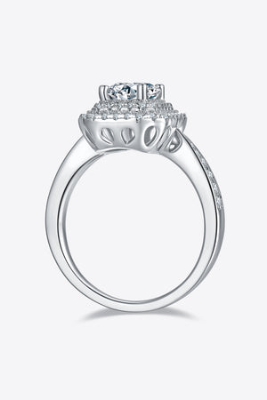 1 Carat Moissanite 925 Sterling Silver Side Stone Ring-Teresa's Fashionista LLC