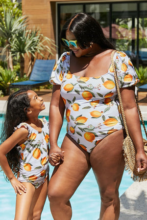 Marina West Swim Salty Air Puff Sleeve One-Piece in Citrus Orange-Teresa's Fashionista LLC