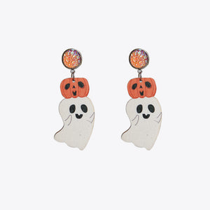 Ghost Shape Wooden Dangle Earrings-Teresa's Fashionista LLC