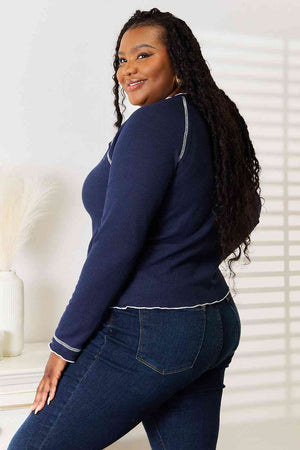 Basic Bae Long Raglan Sleeve Round Neck Top-Teresa's Fashionista LLC