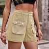 Cuffed Denim Shorts with Pockets-Teresa's Fashionista LLC