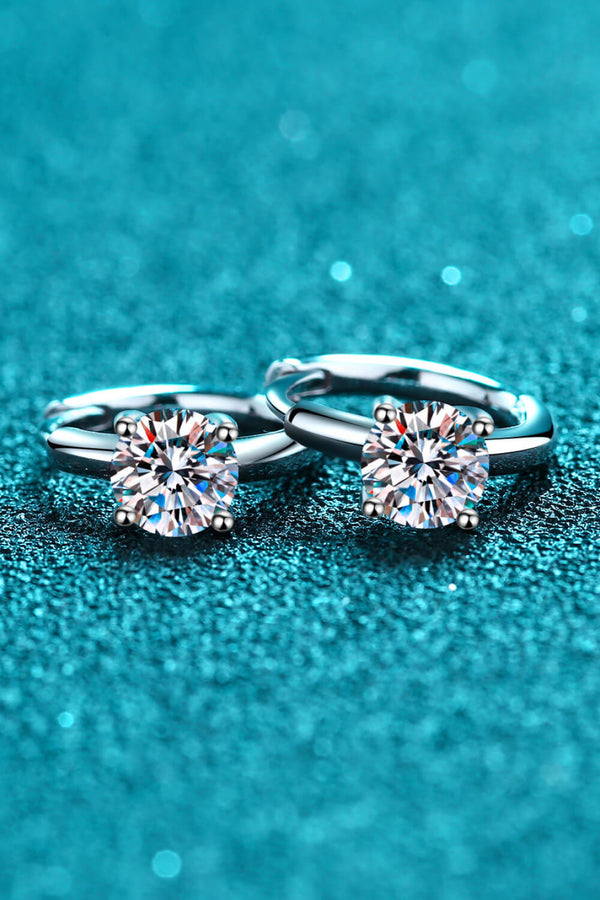 Moissanite Huggie Earrings-Teresa's Fashionista LLC