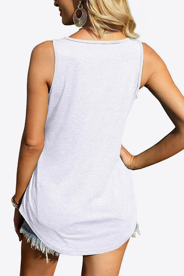 Curved Hem Square Neck Tank-Teresa's Fashionista LLC