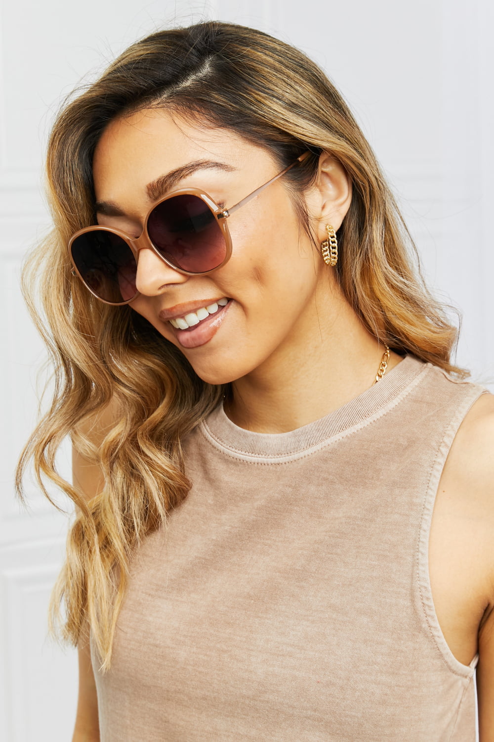 Metal-Plastic Hybrid Full Rim Sunglasses-Teresa&#39;s Fashionista LLC