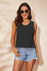 Buttoned Cutout Ribbed Trim Knit Tank-Teresa's Fashionista LLC
