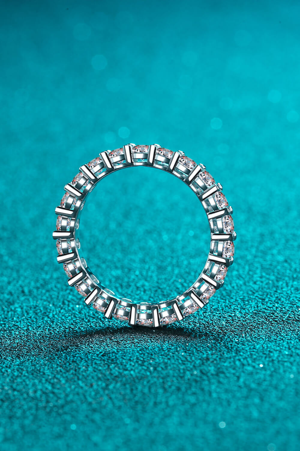 Moissanite Rhodium-Plated Ring-Teresa&#39;s Fashionista LLC