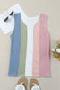 Multicolored Striped Waffle-Knit Sleeveless Tank-Teresa's Fashionista LLC