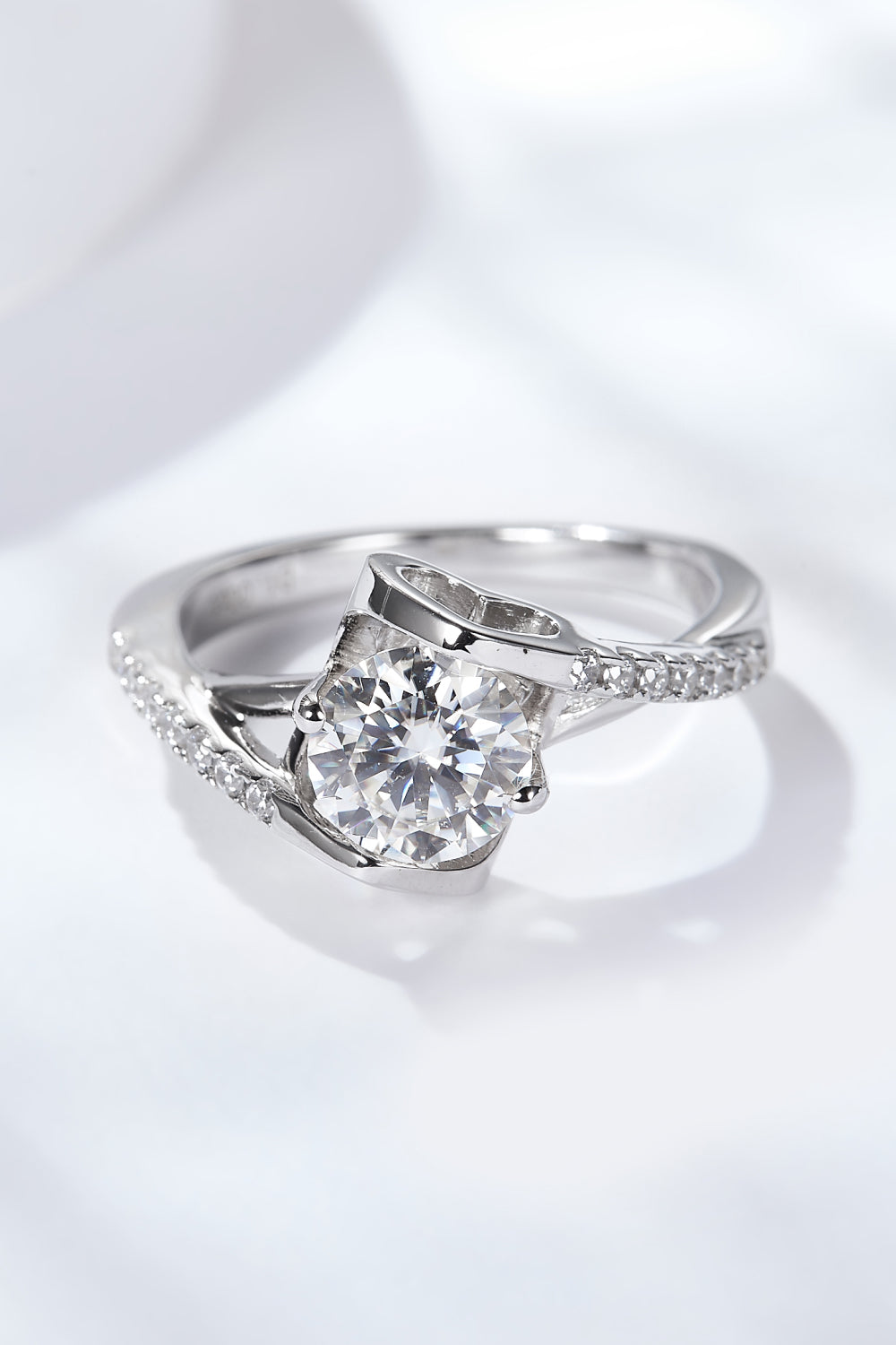 Limitless Love Platinum-Plated Moissanite Ring-Teresa's Fashionista LLC