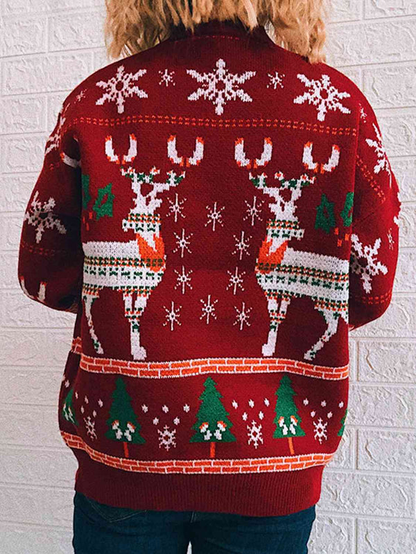 Turtleneck Drop Shoulder Long Sleeve Sweater-Teresa's Fashionista LLC
