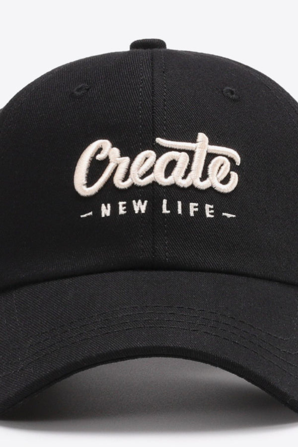 CREATE NEW LIFE Adjustable Cotton Baseball Cap-Teresa's Fashionista LLC