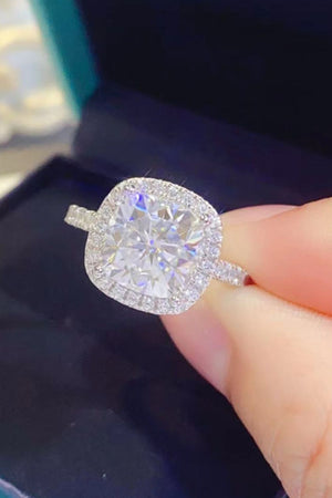 3 Carat Moissanite 925 Sterling Silver Square Ring-Teresa's Fashionista LLC
