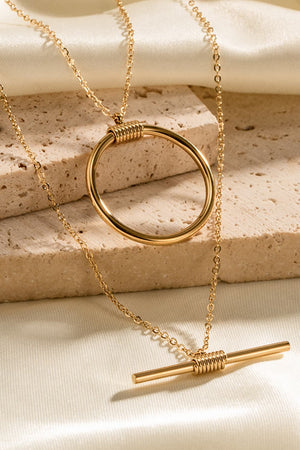 Double-Layered Stainless Steel Necklace-Teresa's Fashionista LLC