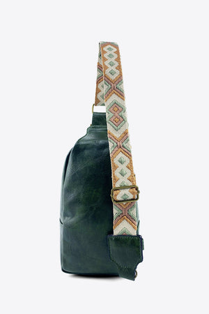 Random Pattern Adjustable Strap PU Leather Sling Bag-Teresa's Fashionista LLC