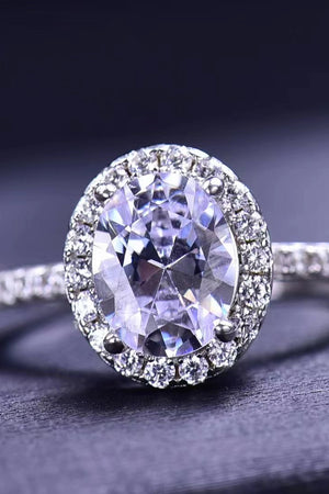 2 Carat Moissanite Platinum-Plated Ring-Teresa's Fashionista LLC