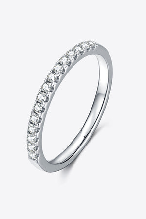 Moissanite Platinum-Plated Half-Eternity Ring-Teresa's Fashionista LLC