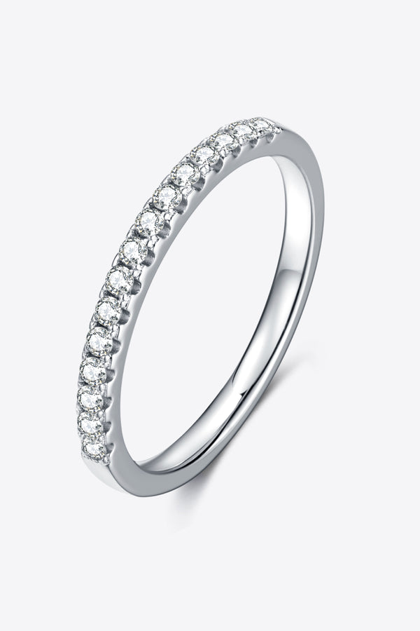 Moissanite Platinum-Plated Half-Eternity Ring-Teresa's Fashionista LLC