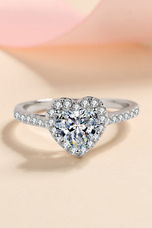 1 Carat Moissanite Heart-Shaped Ring-Teresa's Fashionista LLC