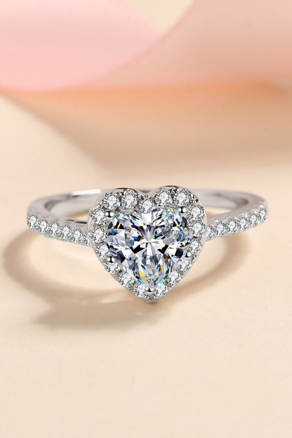 1 Carat Moissanite Heart-Shaped Ring-Teresa's Fashionista LLC