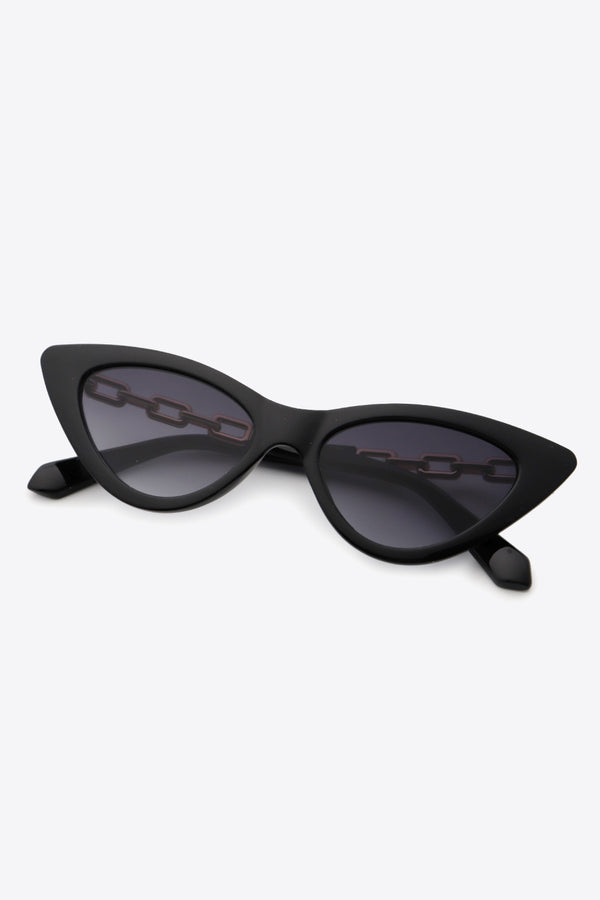 Chain Detail Cat-Eye Sunglasses-Teresa's Fashionista LLC