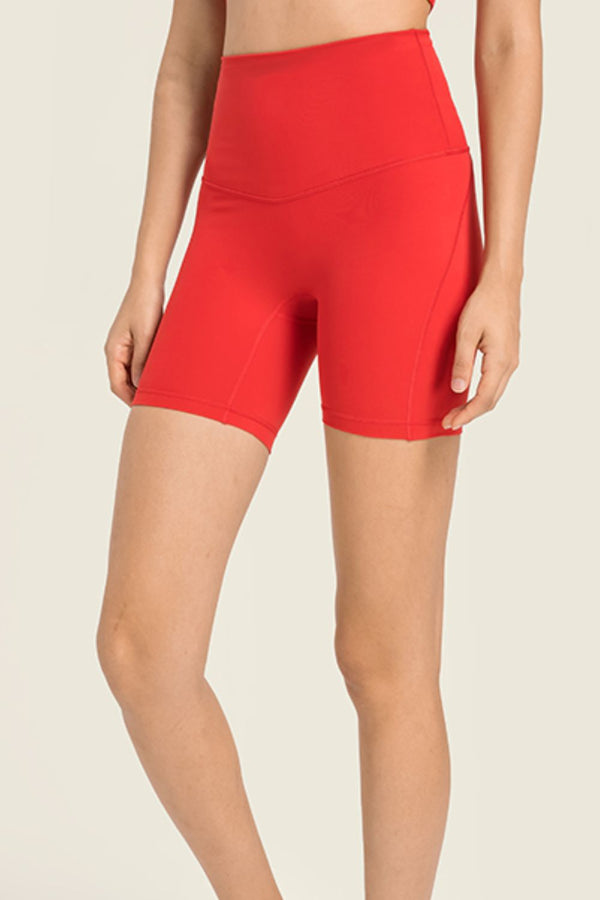 Seamless High-Rise Wide Waistband Biker Shorts-Teresa's Fashionista LLC