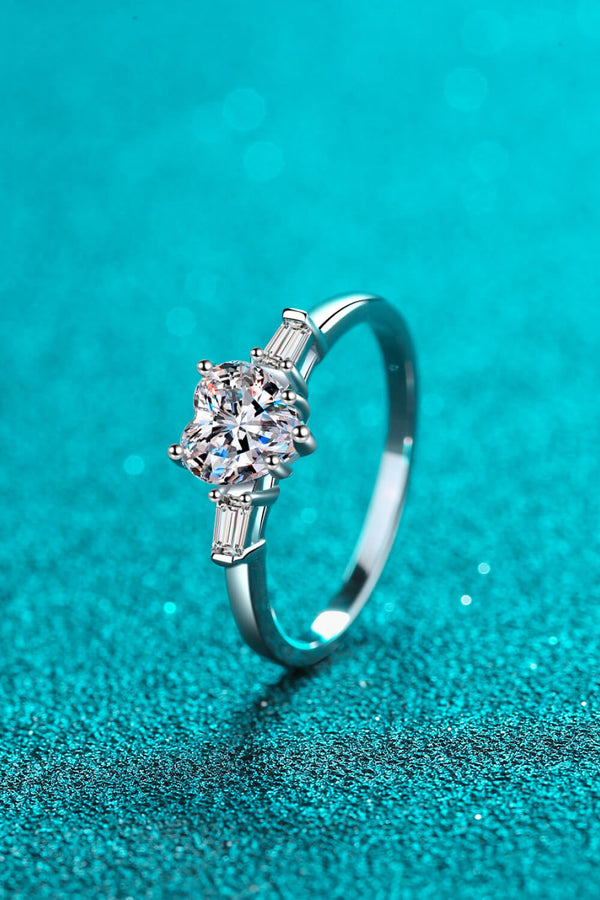 1.2 Carat Moissanite Heart Ring-Teresa's Fashionista LLC