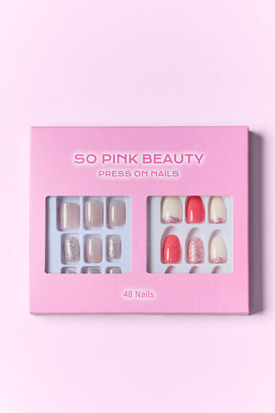 SO PINK BEAUTY Press On Nails 2 Packs-Teresa's Fashionista LLC