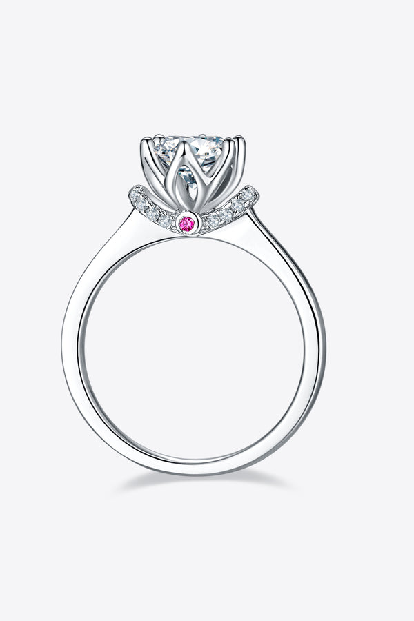 1 Carat Moissanite 925 Sterling Silver Ring-Teresa's Fashionista LLC