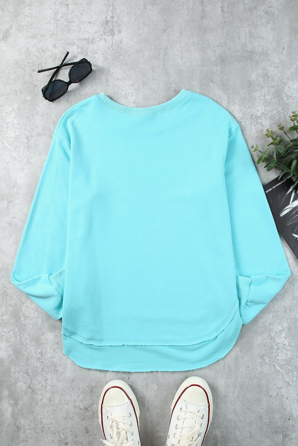 Side Slit Drop Shoulder Sweatshirt-Teresa's Fashionista LLC