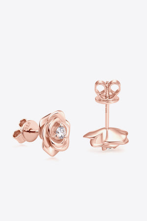 Moissanite Flower 925 Sterling Silver Earrings-Teresa's Fashionista LLC