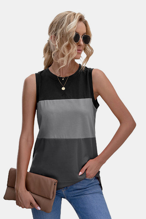 Color Block Tank Top-Teresa's Fashionista LLC