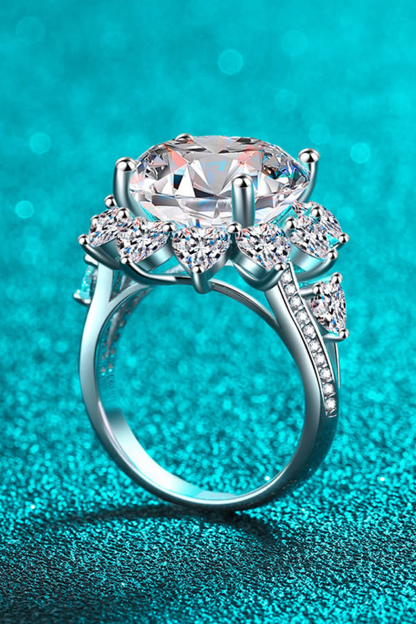 10 Carat Moissanite Flower-Shaped Ring-Teresa's Fashionista LLC