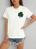 Lucky Clover Round Neck Short Sleeve T-Shirt-Teresa's Fashionista LLC