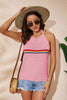 Rainbow Stripe Halter Neck Knit Tank-Teresa's Fashionista LLC