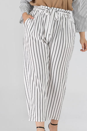 Full Size Striped Paperbag Waist Cropped Pants-Teresa's Fashionista LLC