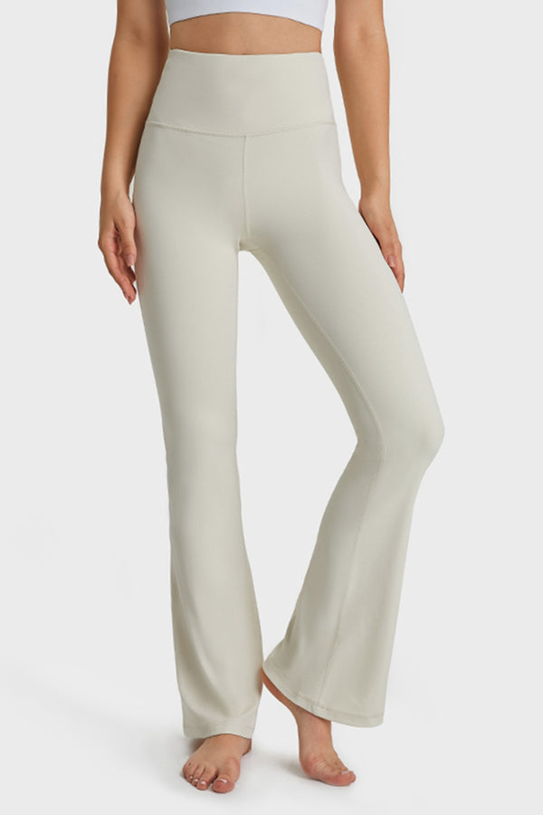 Elastic Waist Flare Yoga Pants-Teresa's Fashionista LLC