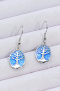 Opal Blue Platinum-Plated Drop Earrings-Teresa's Fashionista LLC