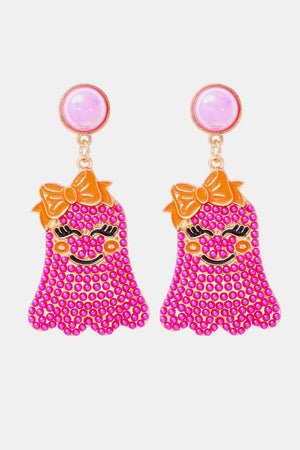 Smiling Ghost Shape Synthetic Pearl Earrings-Teresa's Fashionista LLC