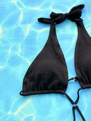 Halter Neck Side Tie One-Piece Swimsuit-Teresa's Fashionista LLC