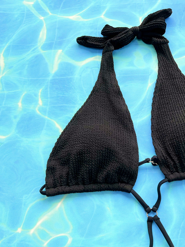 Halter Neck Side Tie One-Piece Swimsuit-Teresa's Fashionista LLC