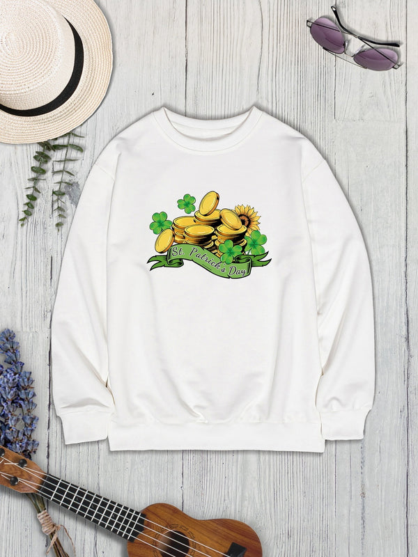 ST. PATRICK'S DAY Graphic Round Neck Sweatshirt-Teresa's Fashionista LLC