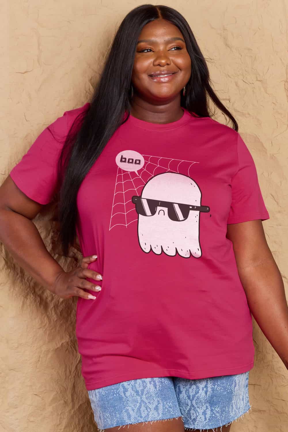 Simply Love Full Size BOO Graphic Cotton T-Shirt-Teresa&#39;s Fashionista LLC