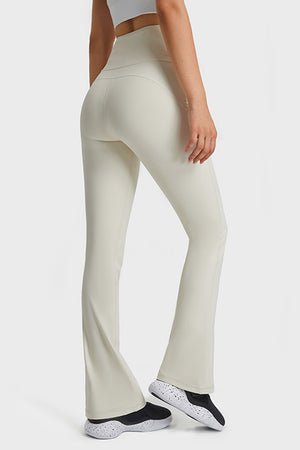 Elastic Waist Flare Yoga Pants-Teresa's Fashionista LLC