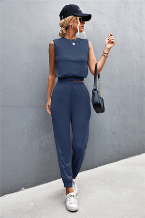 Sleeveless Top and Joggers Set-Teresa's Fashionista LLC