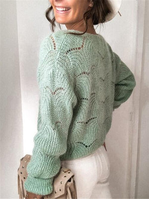 Openwork Button Up Long Sleeve Cardigan-Teresa's Fashionista LLC